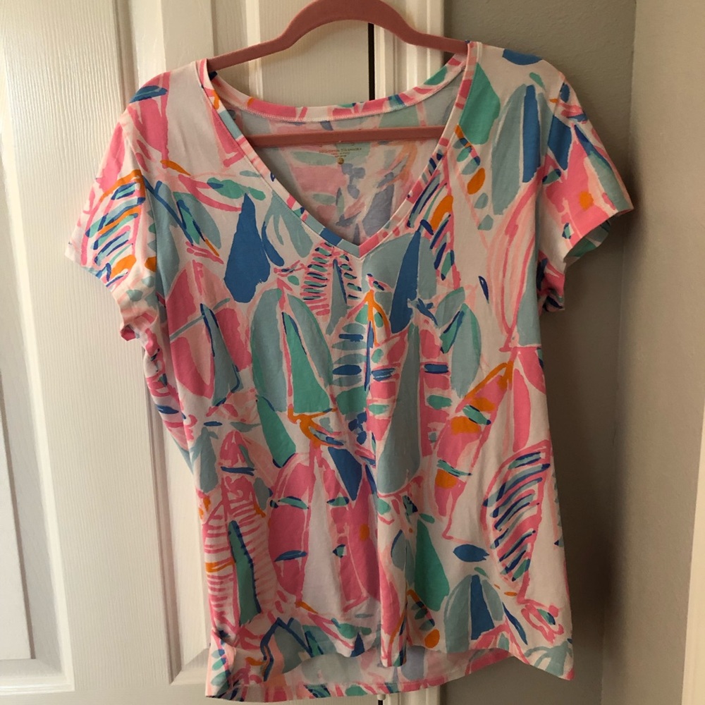 Lilly Pulitzer Michelle t shirt XL out to sea